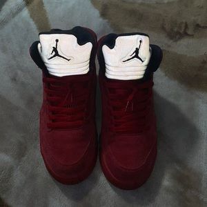 Jordan 5 red suede